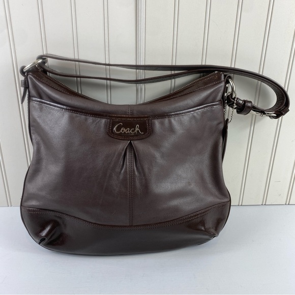 Coach Women’s Park Soft and Patent Brown‎ Leather Shoulder Satchel Bag Purse - Picture 2 of 15